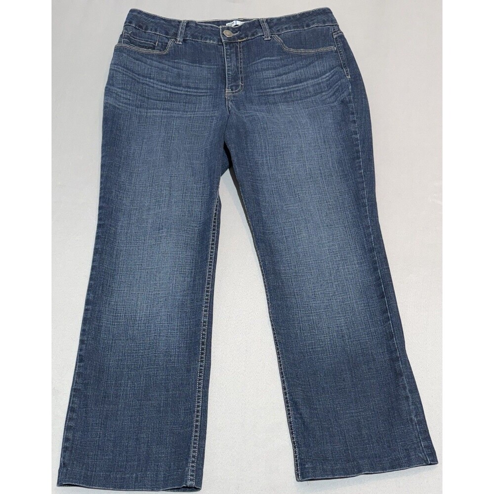 Lee Riders Midrise Straight Leg Womens Jeans Size 14M Dark Wash Stretch Denim